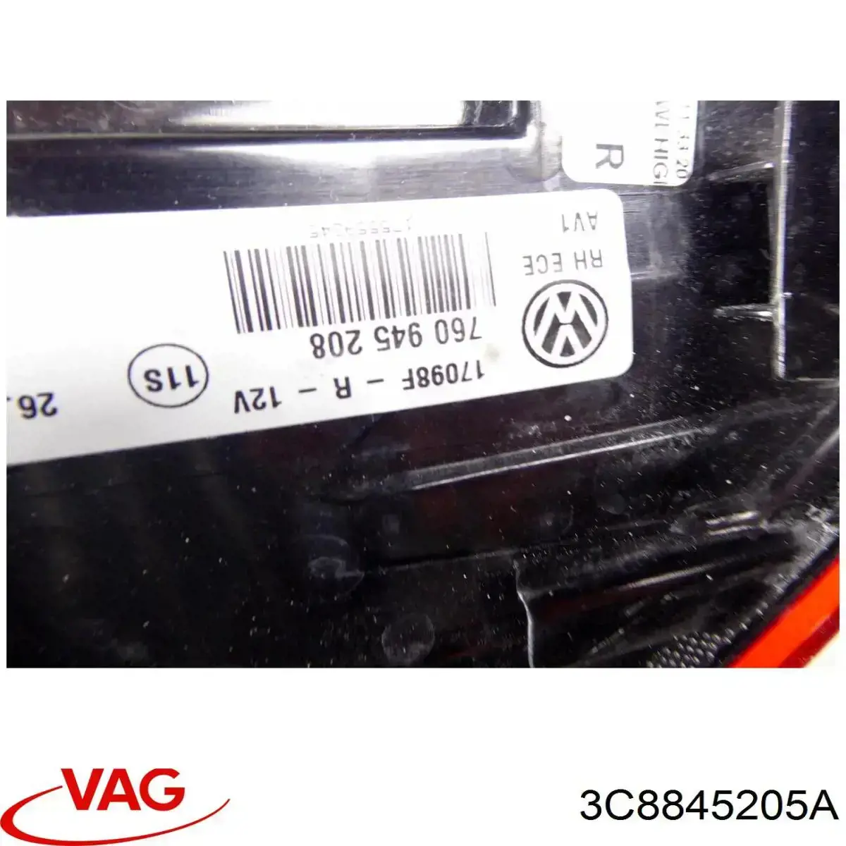 Скло заднє ліве VAG 3C8845205A