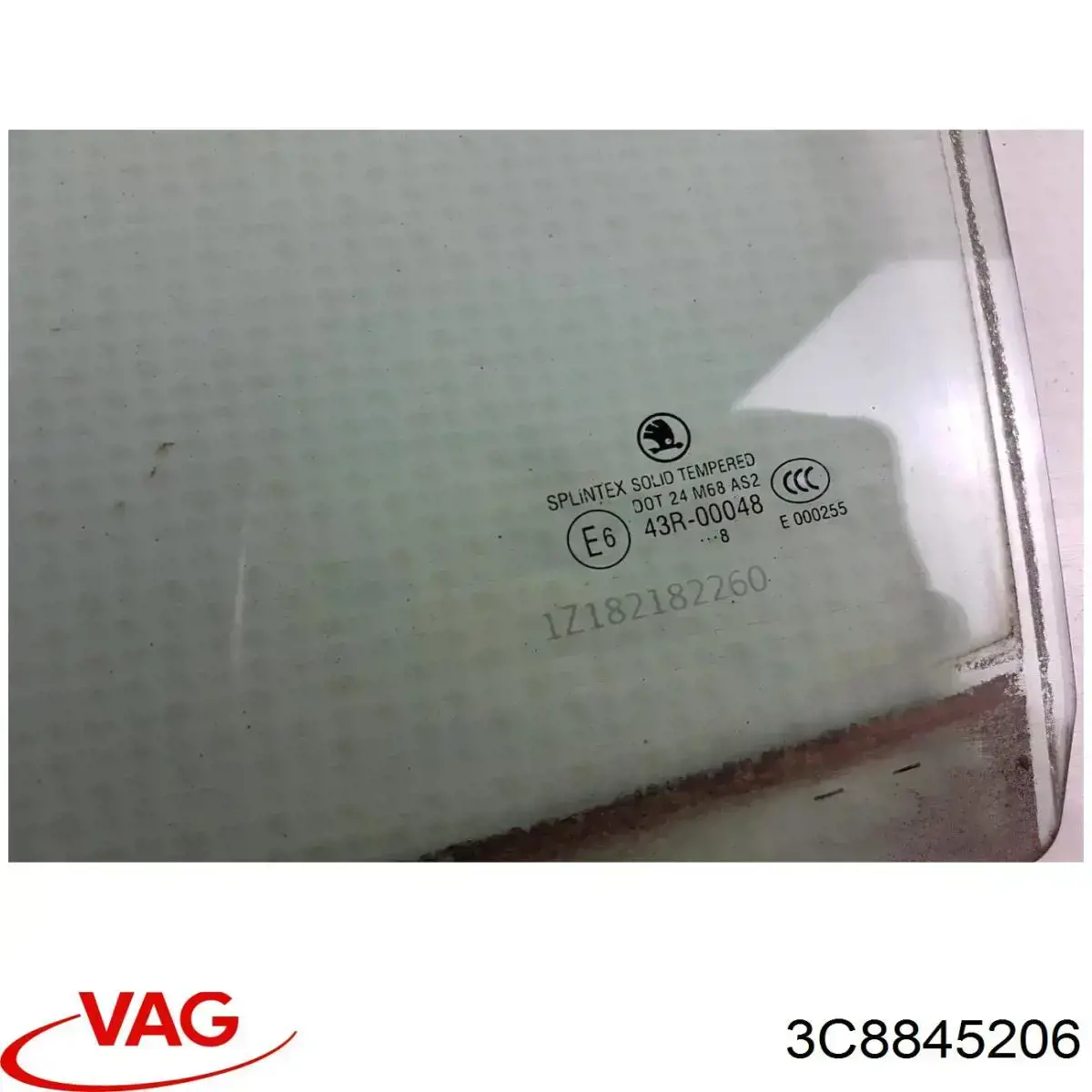 3C8845206 VAG Скло задньої двері правої