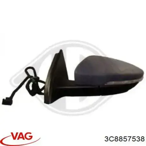 Купити 3C8857538 VAG Накладка/кришка дзеркала заднього виду, права