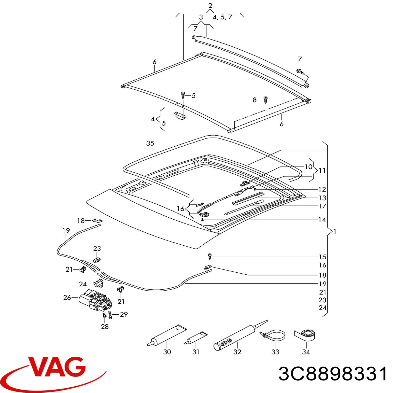  VAG 3C8898331 ціна, від 128.77 USD