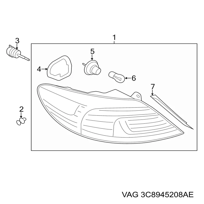 Ліхтар задній правий, зовнішній 3C8945208AE VAG