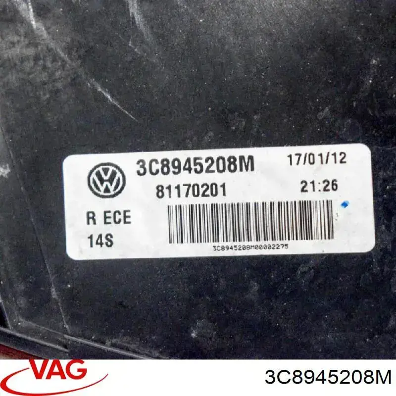 Ліхтар задній правий, зовнішній 3C8945208S VAG