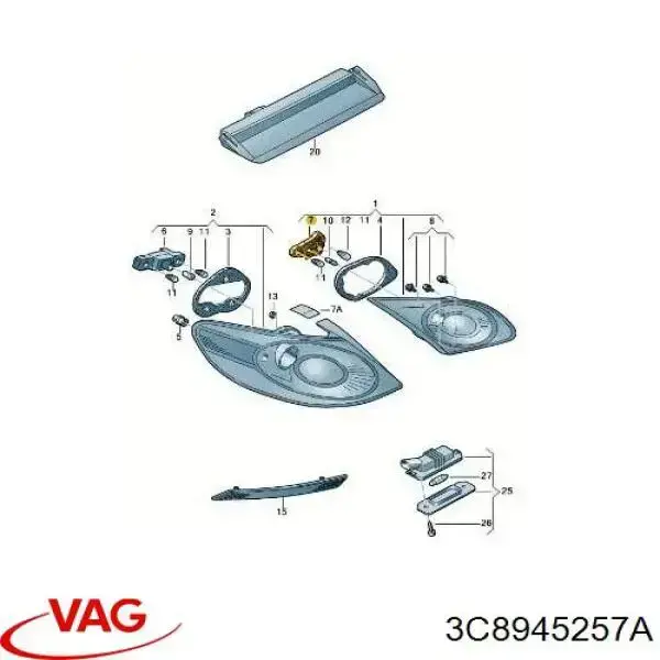  VAG 3C8945257A ціна, від 12.84 USD
