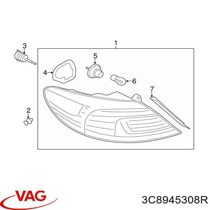 Стоп задній VAG 3C8945308R ціна, від 25.34 USD