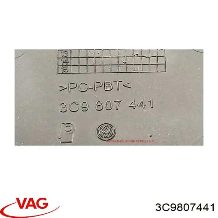 Купити 3C9807441 VAG Заглушка бампера буксирувального гака, задня