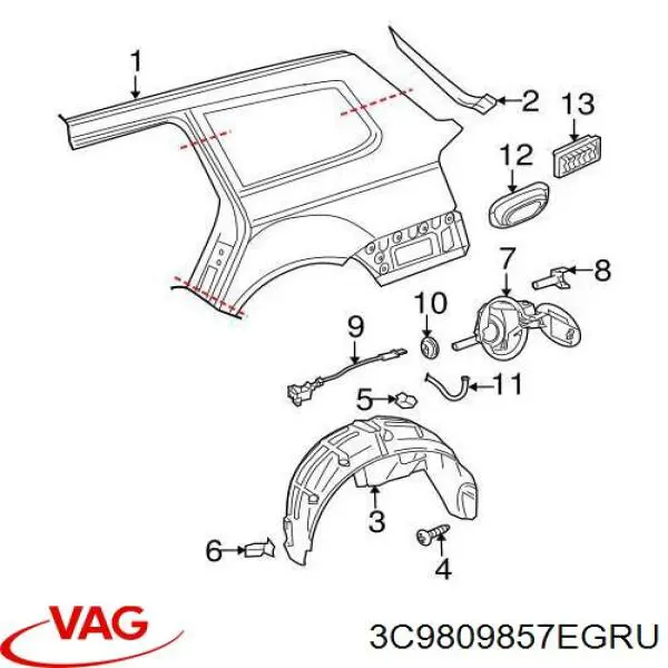 Люк б/бака VAG 3C9809857EGRU ціна, від 19.34 USD