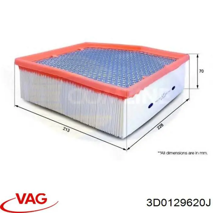 Повітряний фільтр 3D0129620F VAG