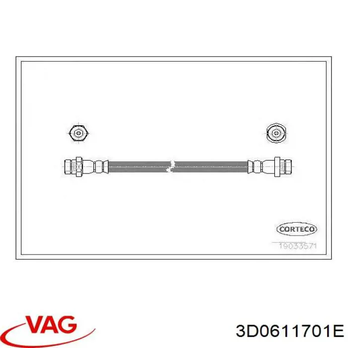 3D0611701C VAG шланг гальмівний передній