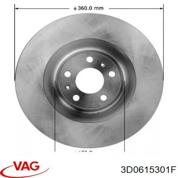 Купити 3D0615301F VAG Ротор гальмівний