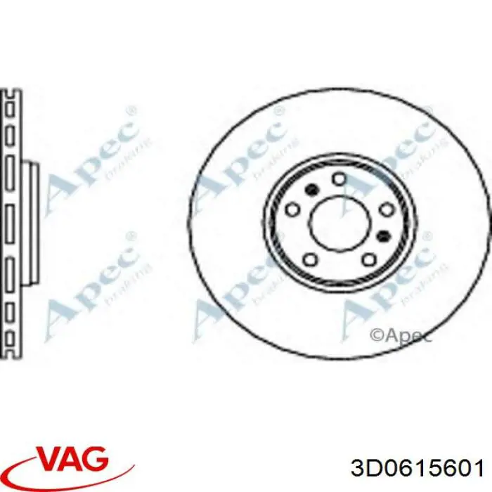 3D0615601 VAG Дискові гальма