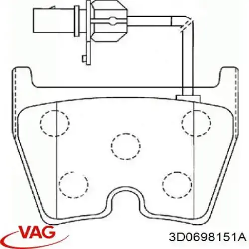 Передні тормозні колодки 3D0698151A VAG