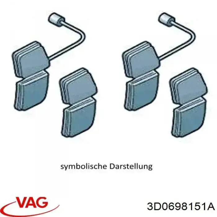 Гальмівні колодки VAG 3D0698151A ціна, від 43.03 USD