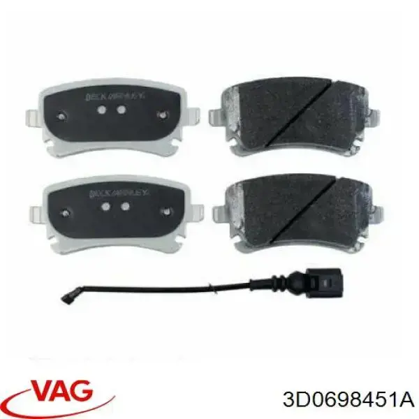 Задні дискові колодки VAG 3D0698451A