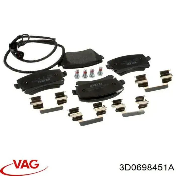 3D0698451A VAG Колодки гальмівні задні, дискові