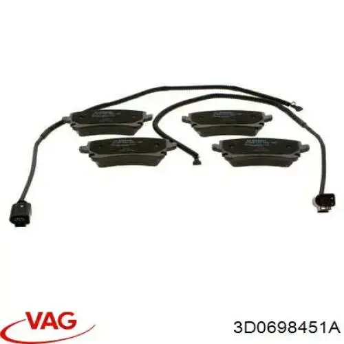 Купити 3D0698451A VAG Задні колодки