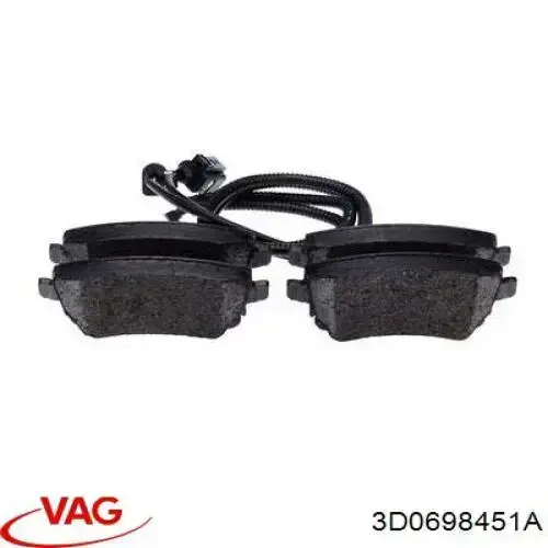 Колодки гальмові задні, дискові 3D0698451A VAG