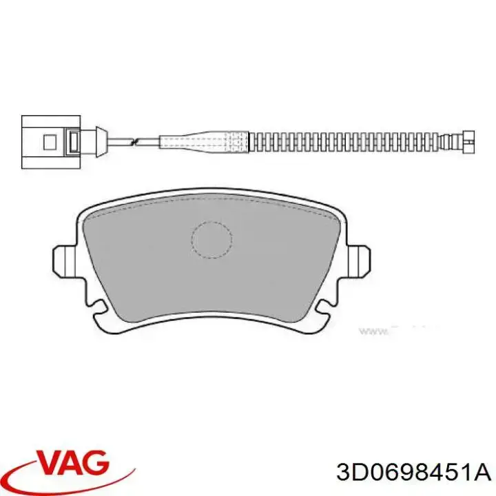 Купити 3D0698451A VAG Задні колодки