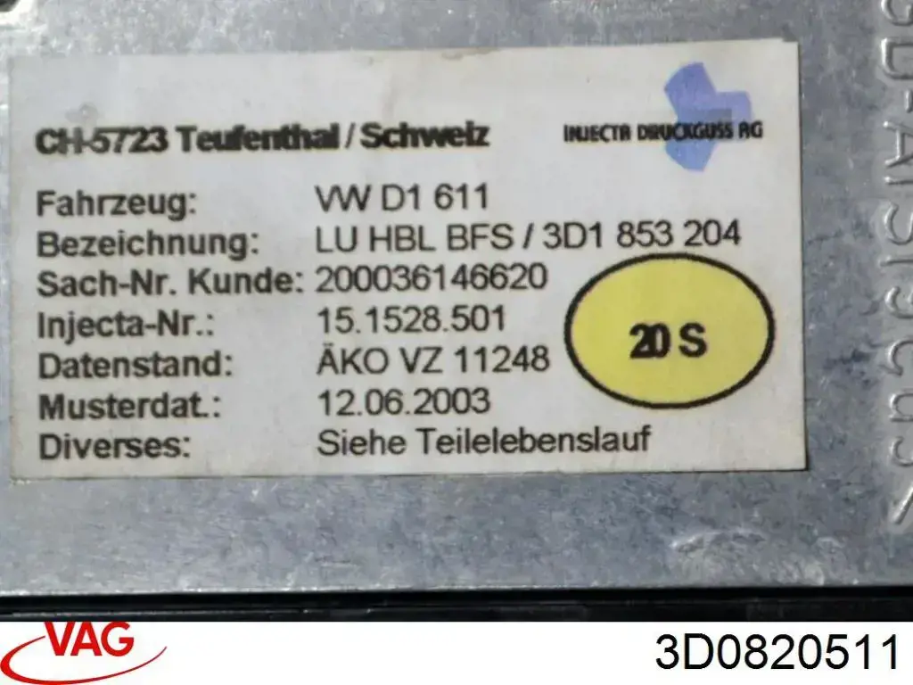  VAG 3D0820511