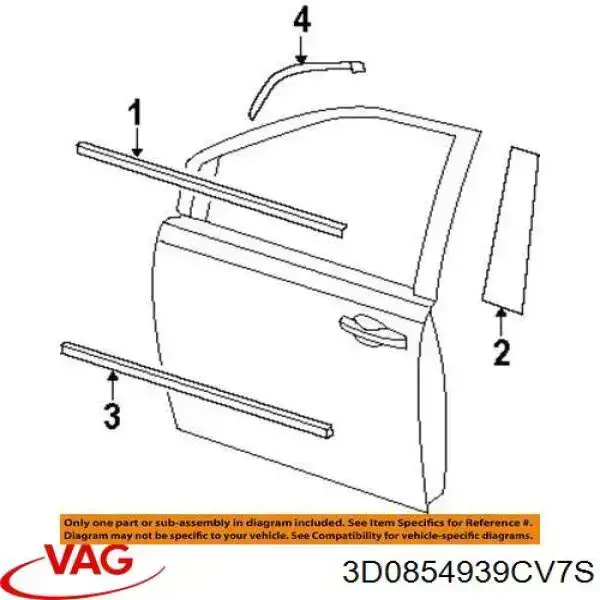 Накладка передньої лівої двері VAG 3V0854939 ціна, від 44.34 USD