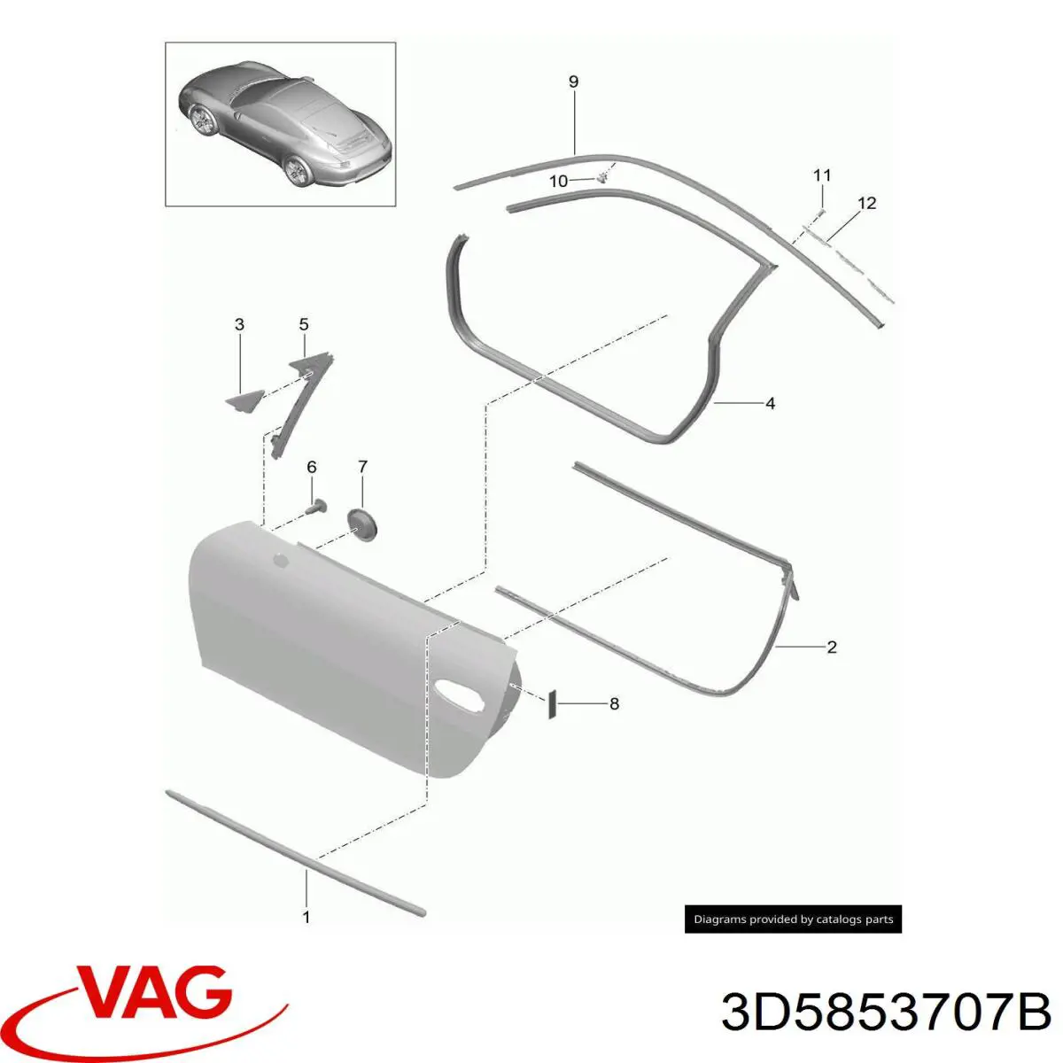 Автоскло VAG 3D5853707B ціна, від 2.53 USD