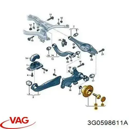 3G0598611A VAG Задняя ступица (Размер 137х69,5х32 мм)