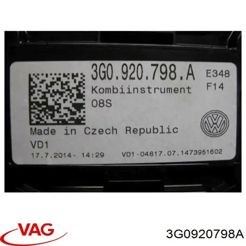 Щиток приладів додатковий VAG 3G0920798A ціна, від 883.98 USD