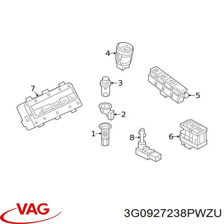 3G0927238PWZU VAG Блок кнопок центральної консолі