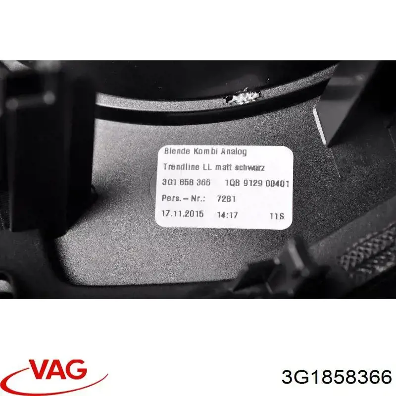 Облицювання щитка приладів "торпедо" VAG 3G1858366 ціна, від 22.52 USD