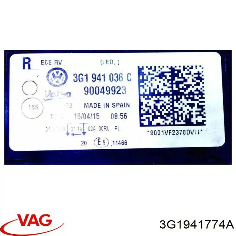 Фара права 046627 VALEO