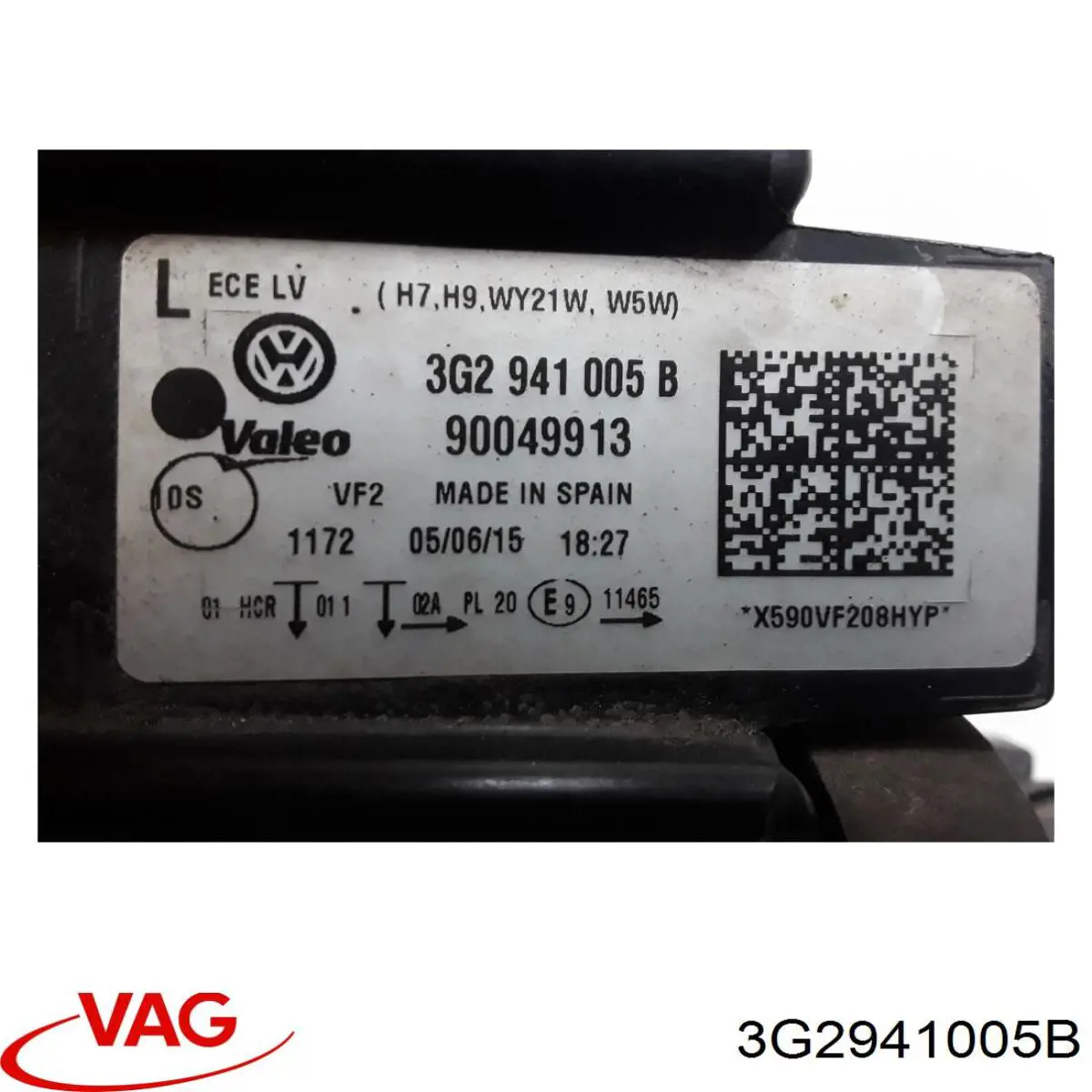 3G2941005B VAG Фара дальнього світла в зборі