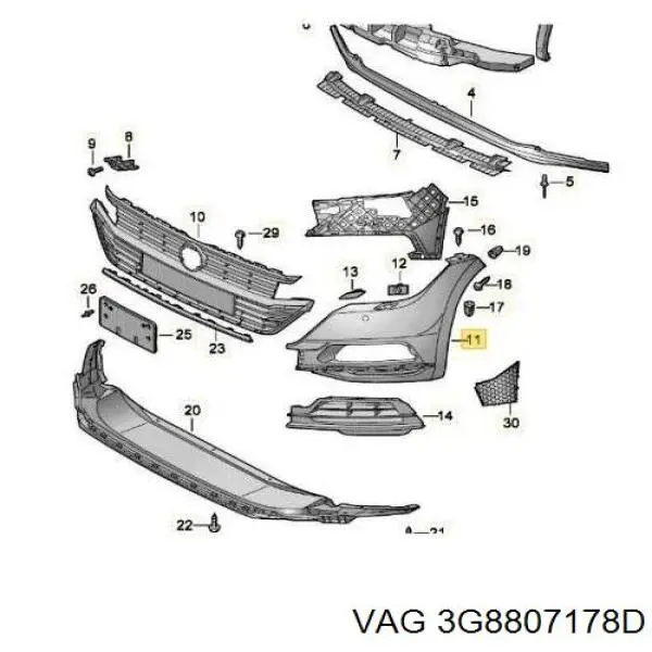  VAG 3G8807178D ціна, від 56.43 USD