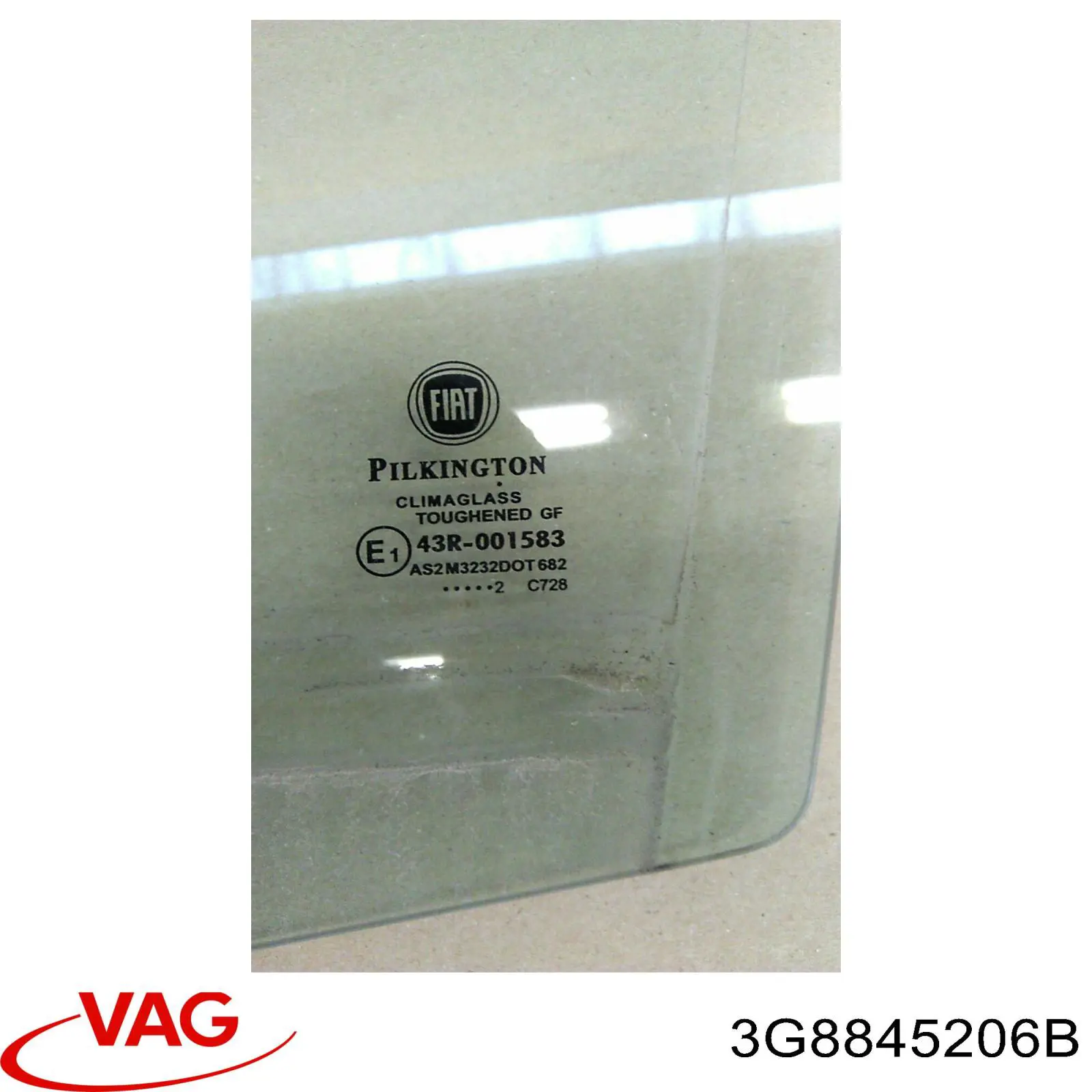 Скло задньої двері правої VAG 3G8845206B