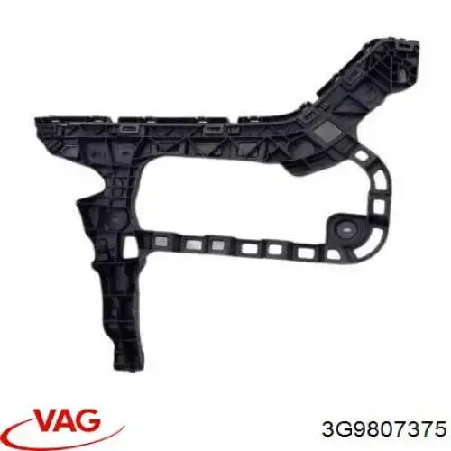 3G9807375 VAG Лівий кронштейн кріплення бампера заднього