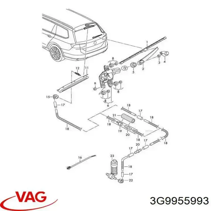 Форсунка омивача заднього скла VAG 3G9955993 ціна, від 12.57 USD
