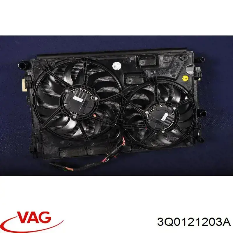 Дифузор радіатора охолодження, в зборі з двигуном і крильчаткою VAG 3Q0121203A ціна, від 300.16 USD