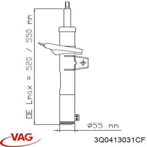 Амортизатор передній 3Q0413031CF VAG