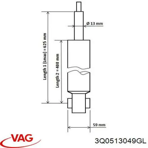 Амортизатор задній VAG 3Q0513049GL ціна, від 55.11 USD