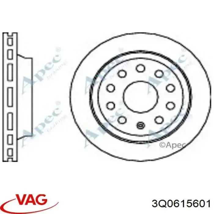 Купити 3Q0615601 VAG Диск заднього гальма