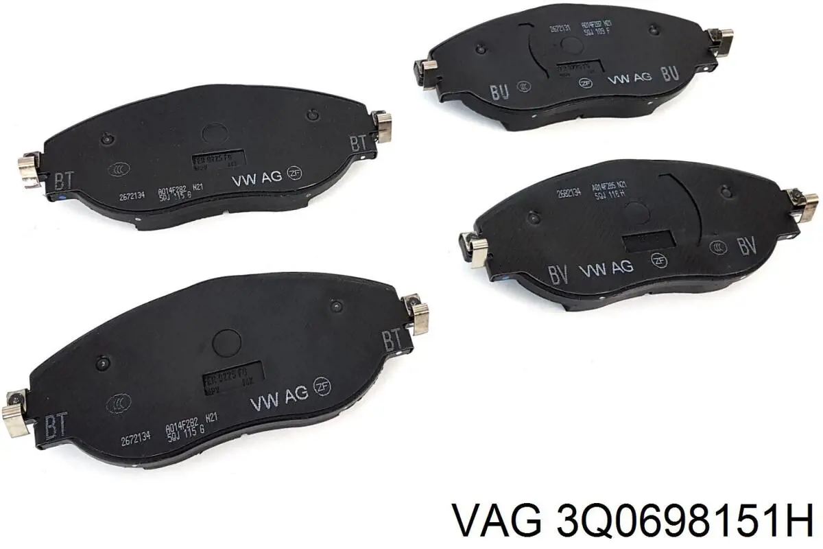 Купити 3Q0698151H VAG Колодки гальмівні передні, дискові