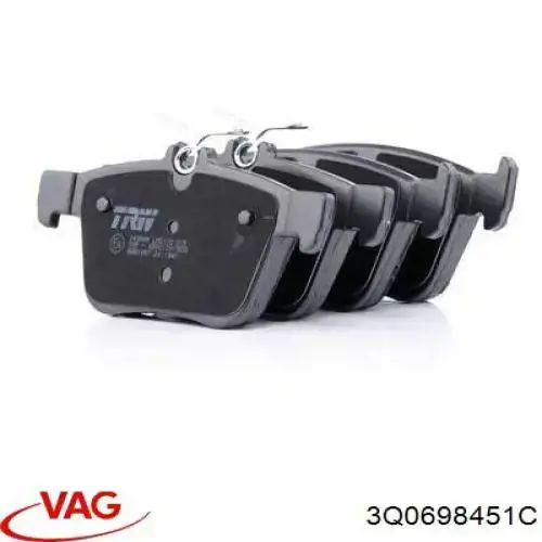 Задні гальмівні колодки 3Q0698451C VAG