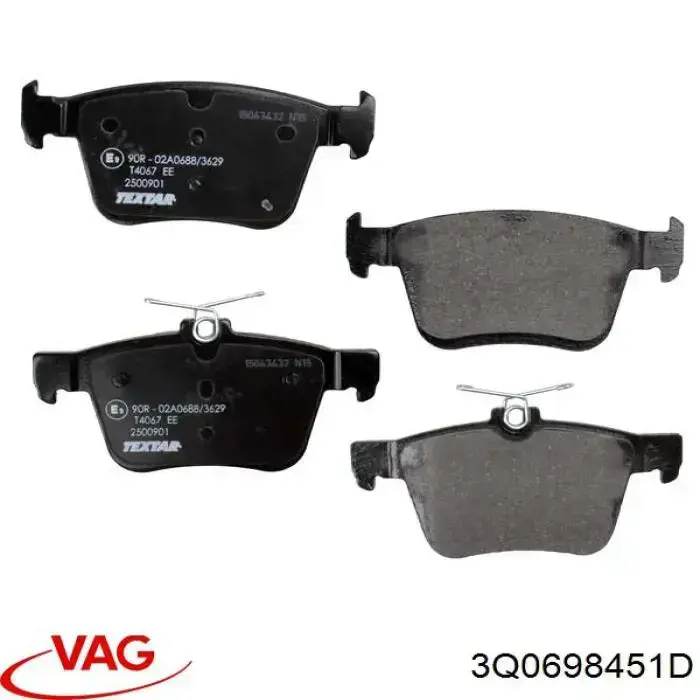 Задні дискові колодки VAG 3Q0698451D