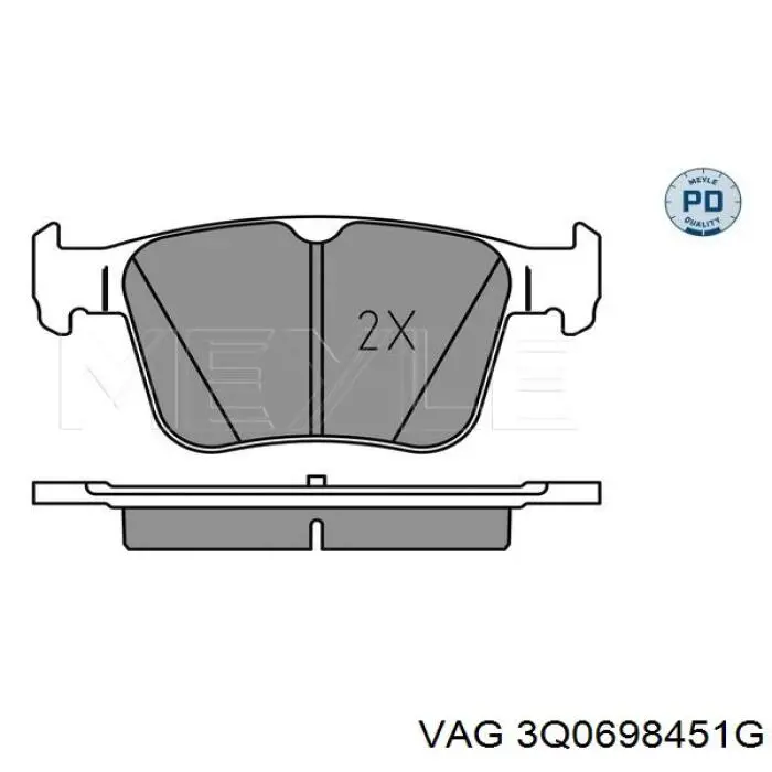 3Q0698451S VAG Колодки гальмівні задні, дискові