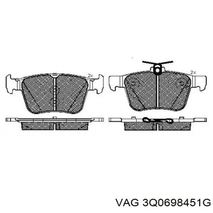 Задні дискові колодки VAG 3Q0698451G