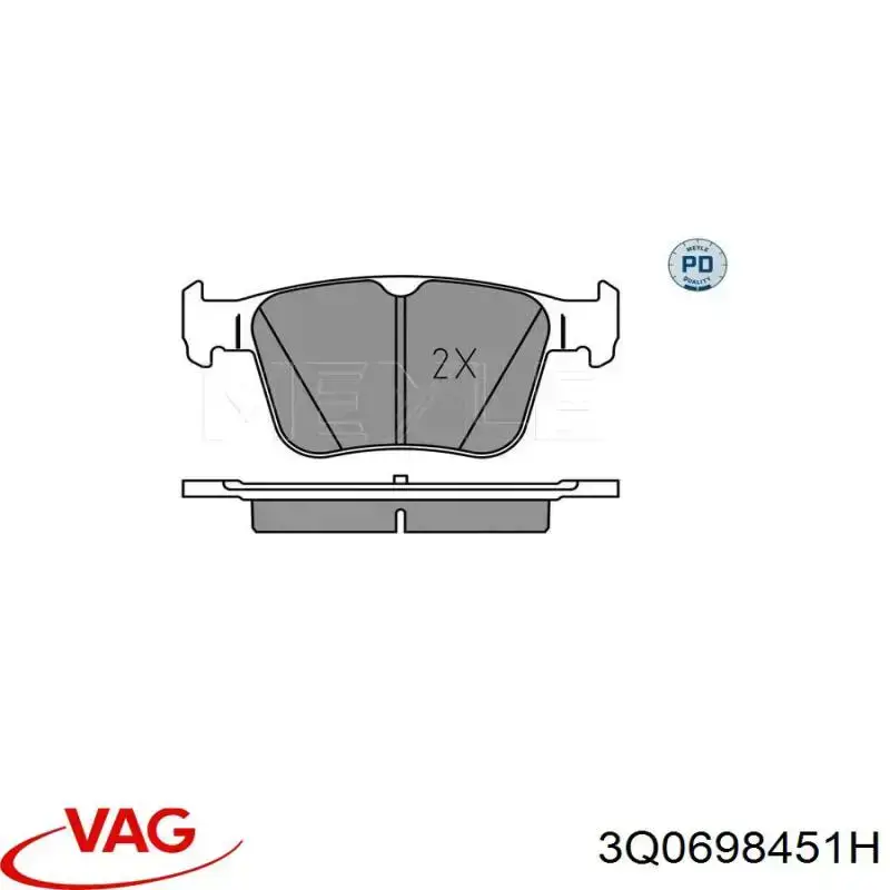 Задні гальмівні колодки 3Q0698451H VAG