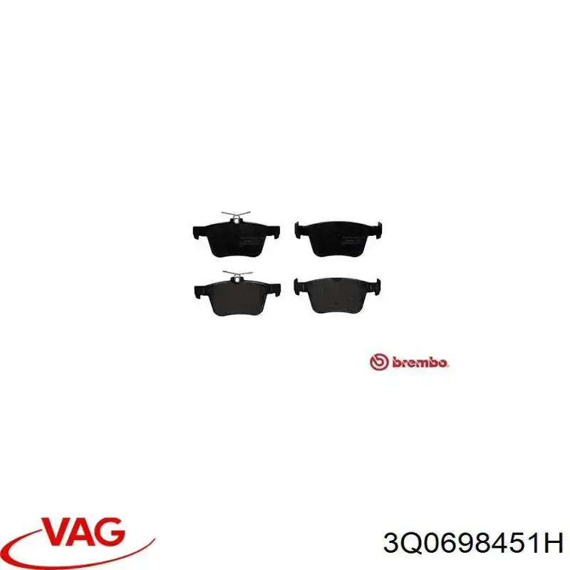 3Q0698451H VAG Колодки гальмівні задні, дискові