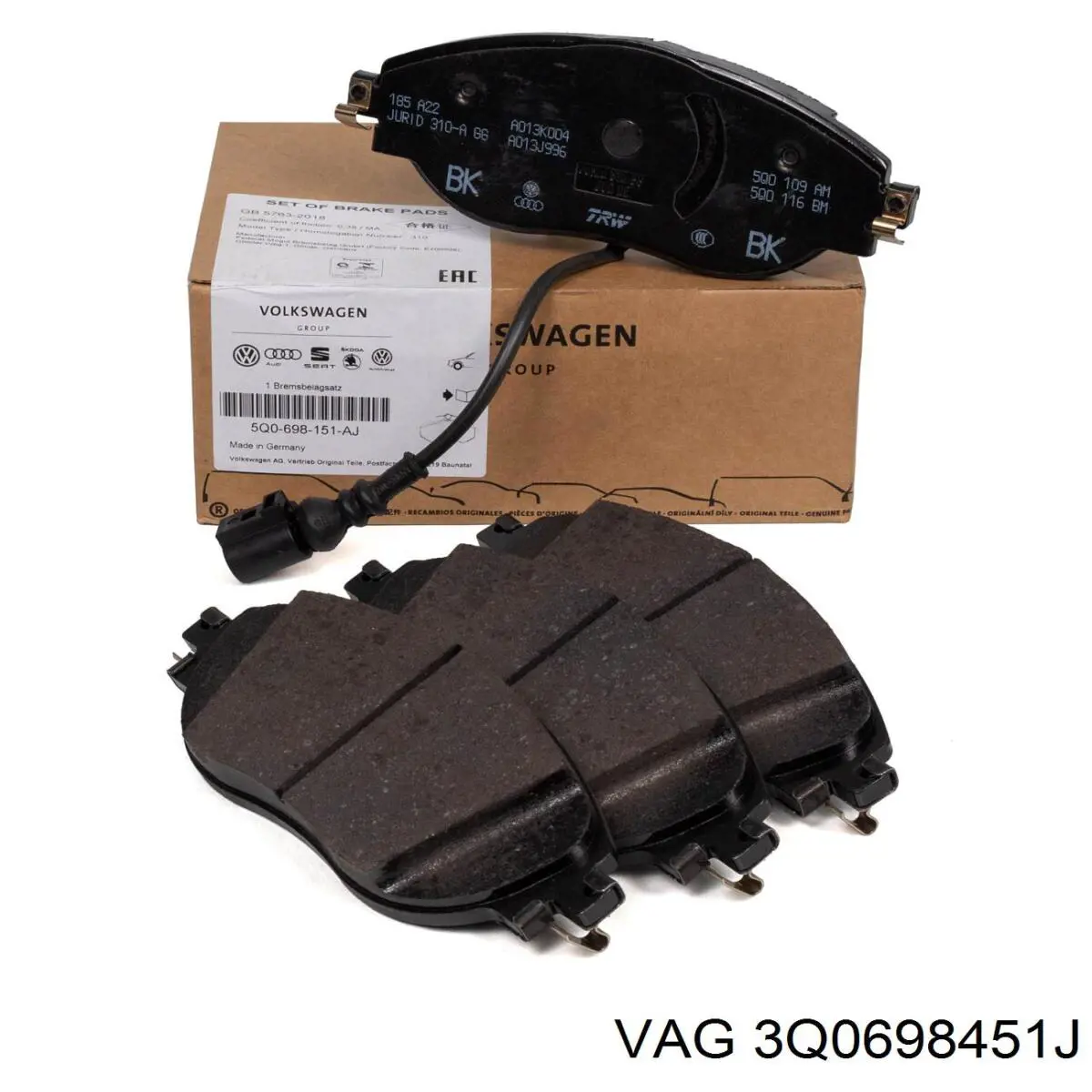 Задні дискові колодки VAG 3Q0698451J
