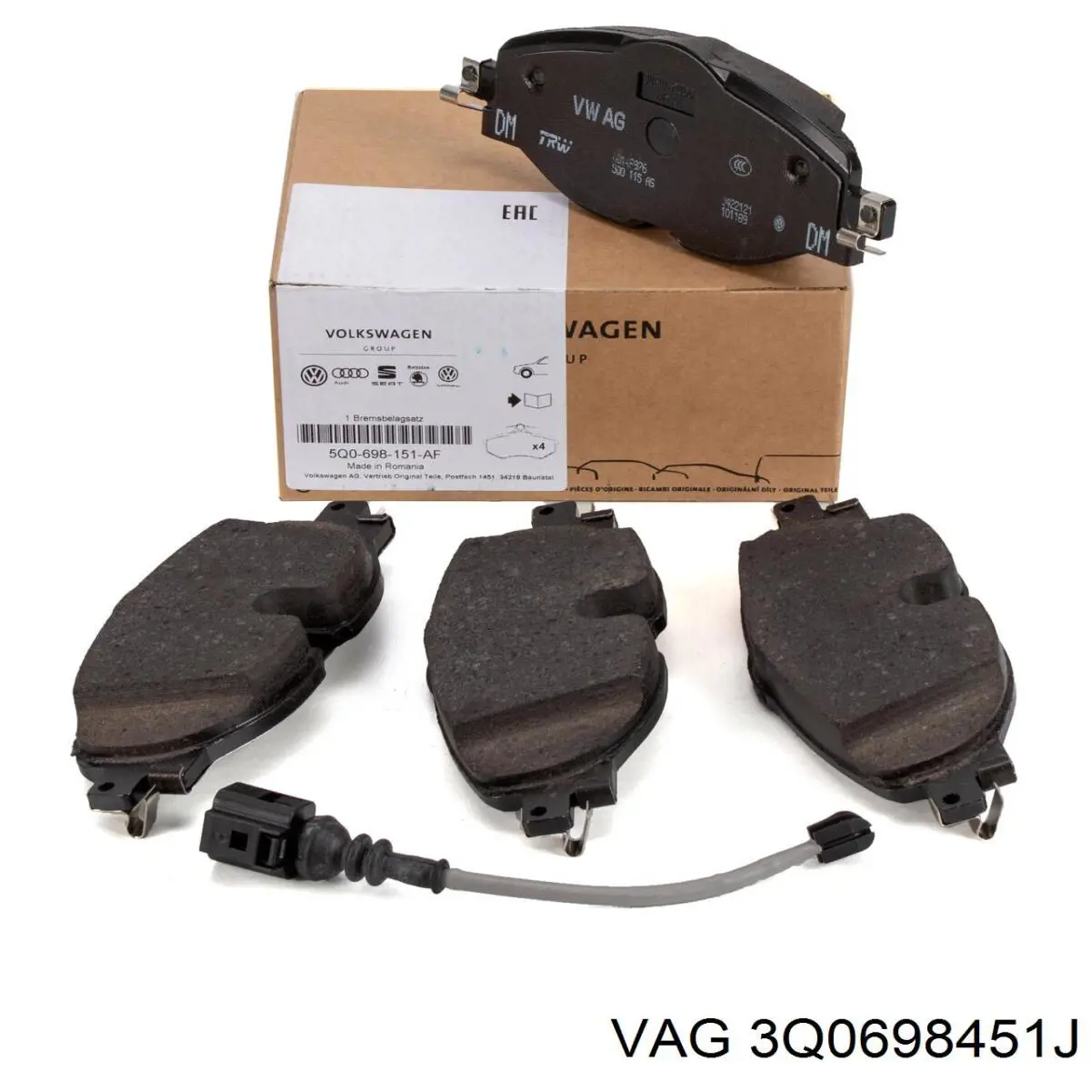 Задні гальмівні колодки VAG 3Q0698451J ціна, від 59.35 USD