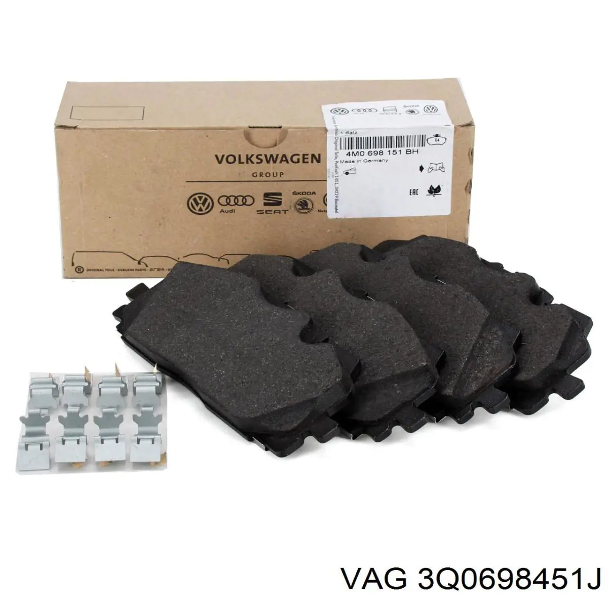 Задні гальмівні колодки 3Q0698451J VAG