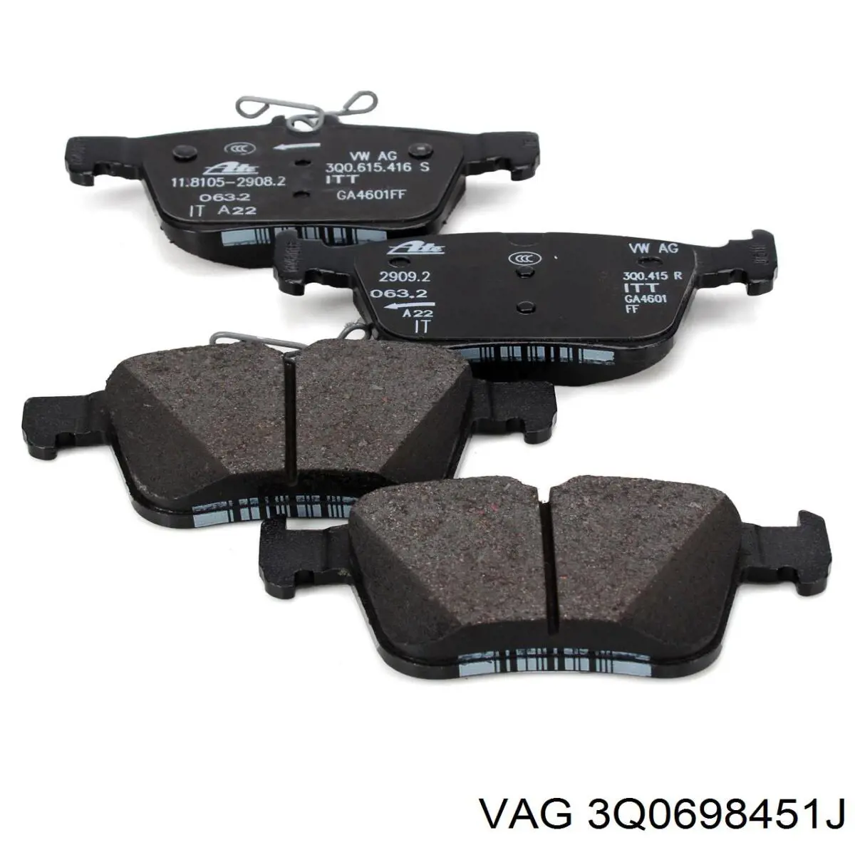 Задні гальмівні колодки VAG 3Q0698451J ціна, від 59.35 USD