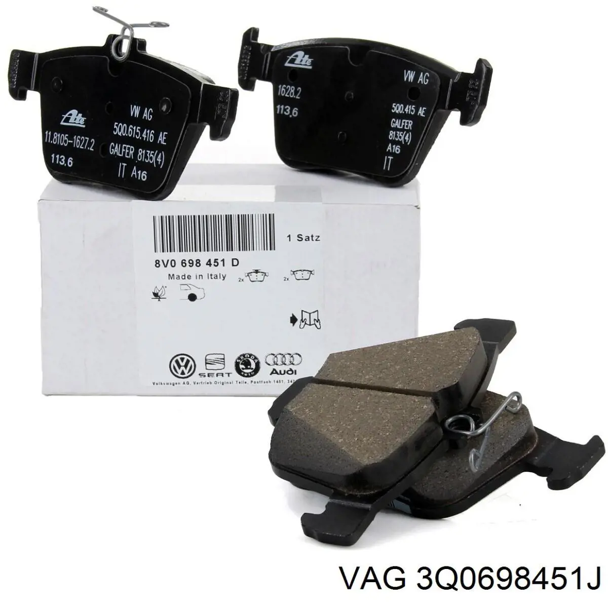 Купити 3Q0698451J VAG Задні колодки